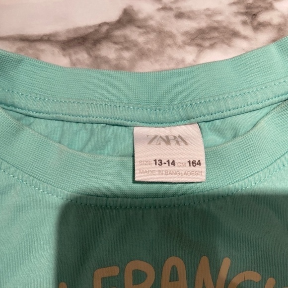 🎀 3 for $25 Zara Girls Boxy Top in Green Size 13/14 GUC - Picture 2 of 13